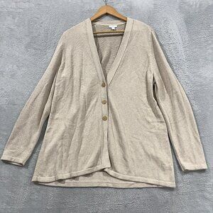 J Jill Cardgian Womens Large Wool Button‎ Front Sweater Academia Cottage